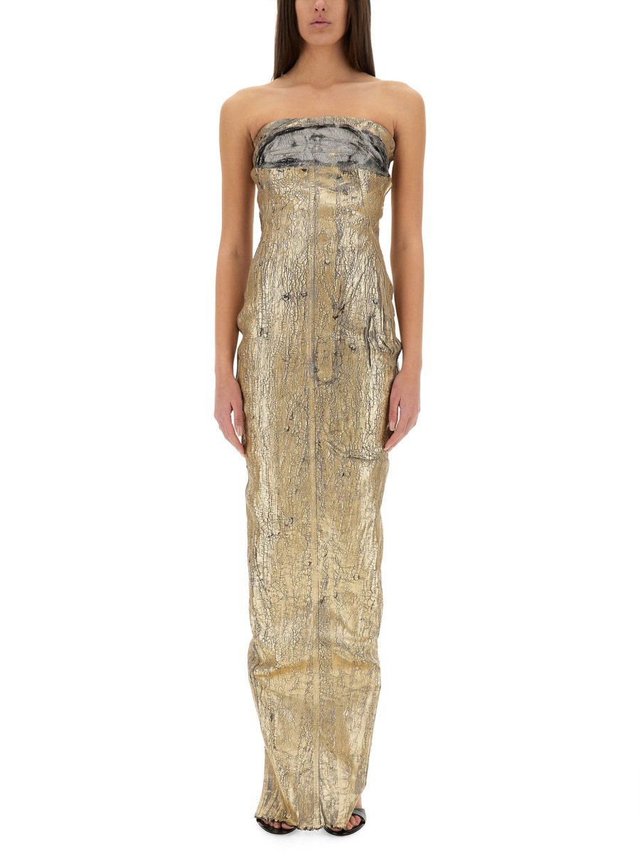 Rick Owens "HOLLYWOOD BUSTIER" DRESS Goud