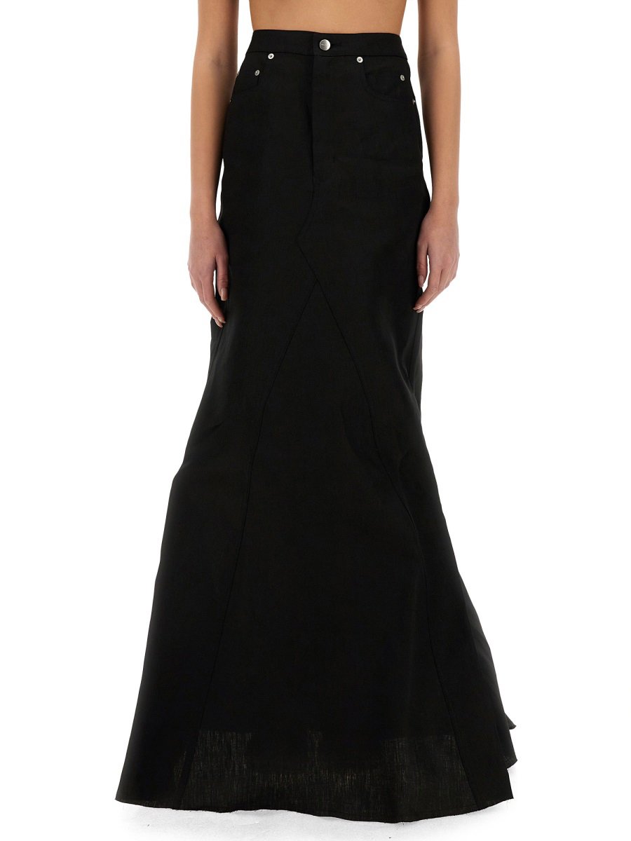 Rick Owens LONG SKIRT Zwart