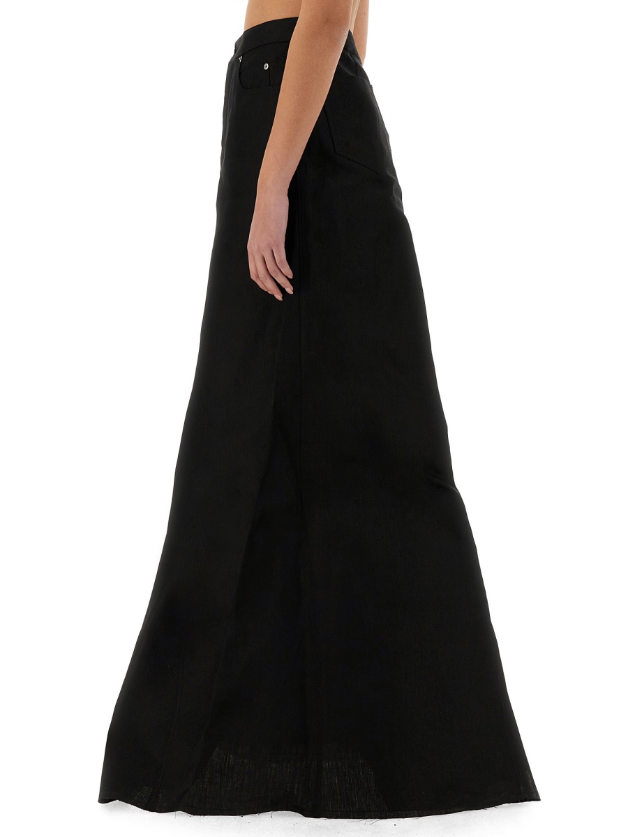 Rick Owens LONG SKIRT Zwart