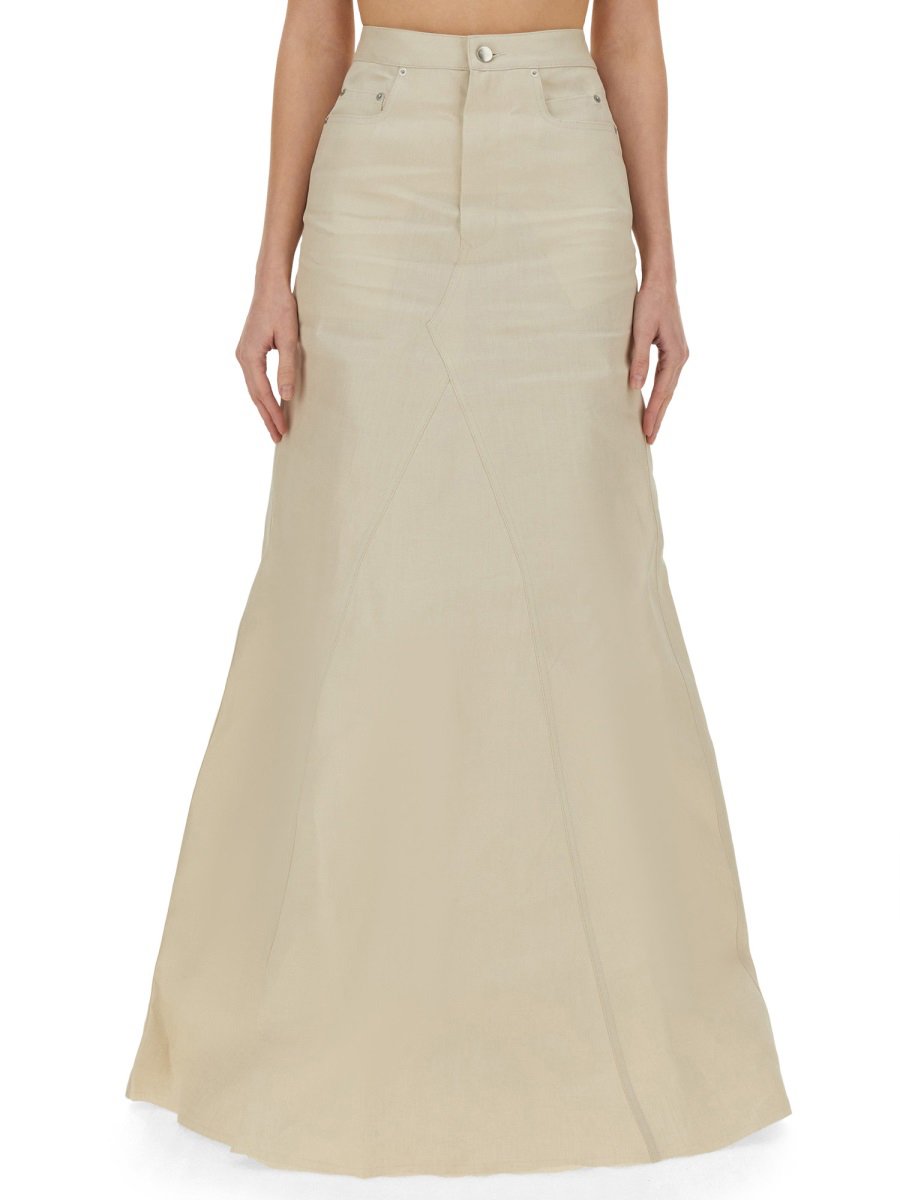 Rick Owens LONG SKIRT Beige