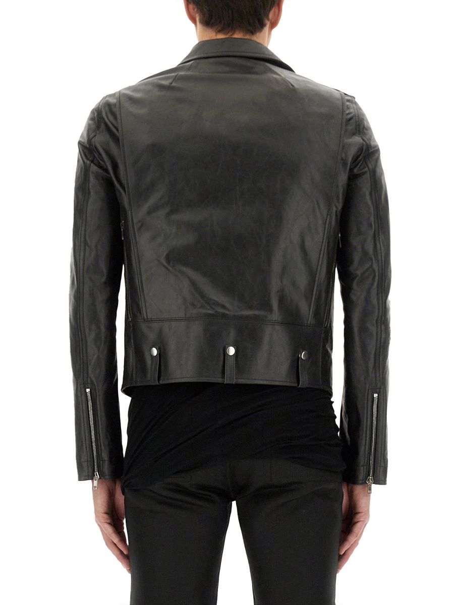 Rick Owens LEATHER BAUHAUS JACKET Zwart