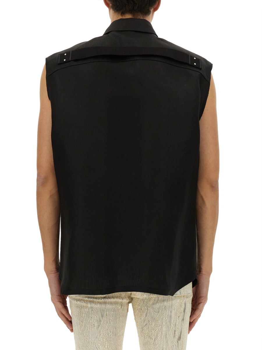 Rick Owens SLEEVELESS OUTERSHIRT "JUMBO" Zwart