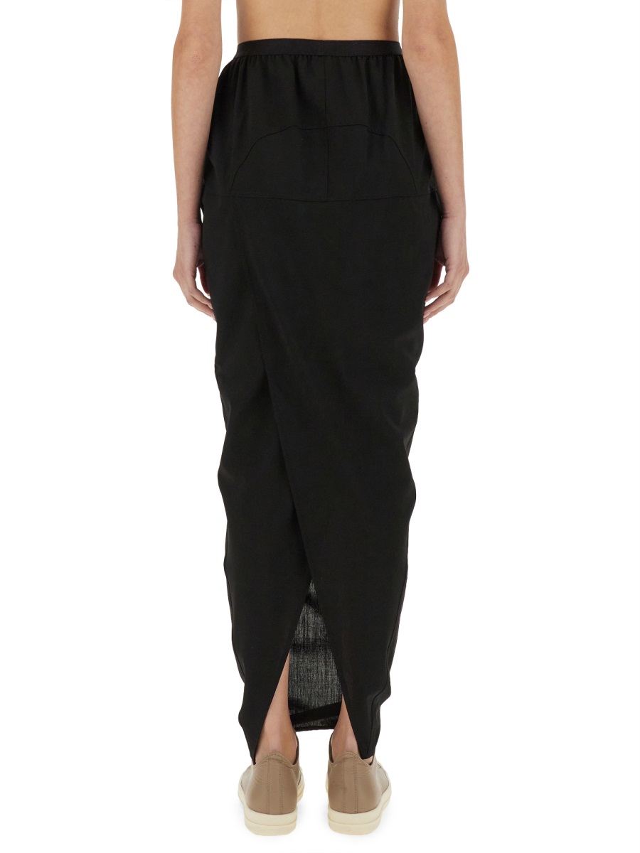 Rick Owens "PILLAR" MAXI SKIRT Zwart
