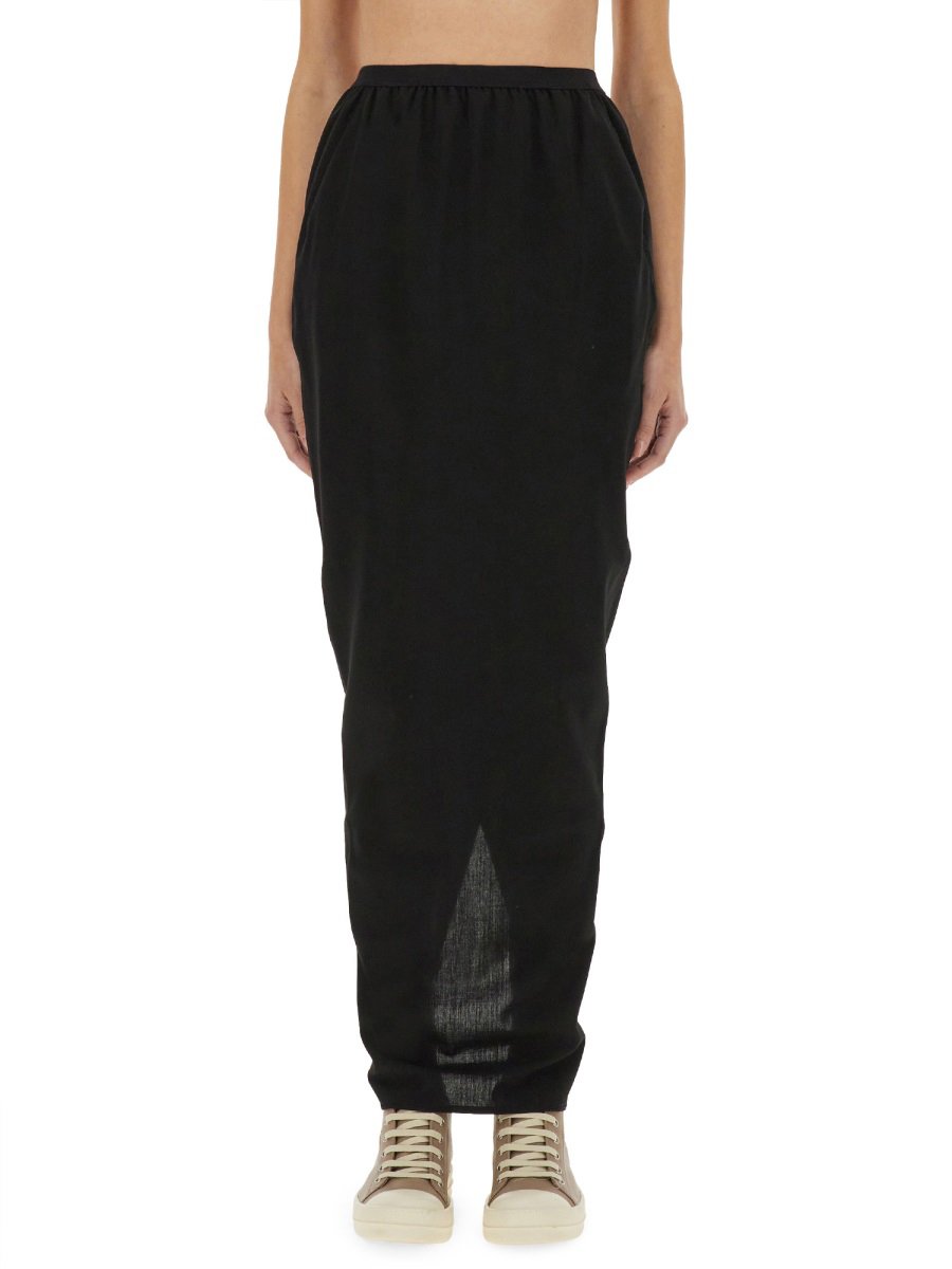 Rick Owens "PILLAR" MAXI SKIRT Zwart