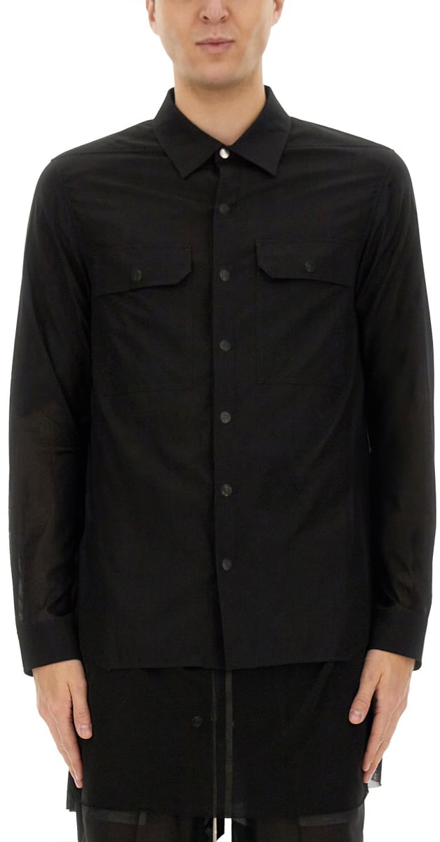 Rick Owens OUTERSHIRT IN CELADON Zwart