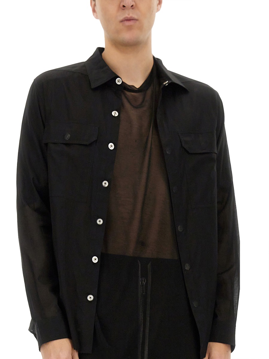 Rick Owens OUTERSHIRT IN CELADON Zwart