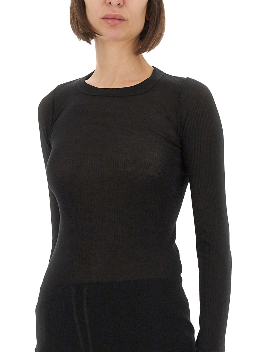 Rick Owens "RIBBED" T-SHIRT Zwart