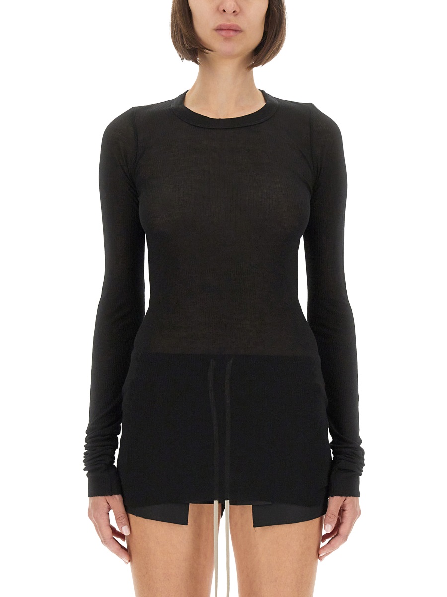 Rick Owens "RIBBED" T-SHIRT Zwart