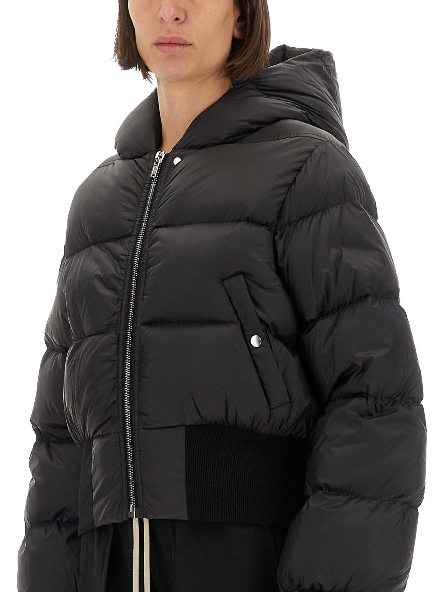 Rick Owens DOWN JACKET WITH HOOD Zwart