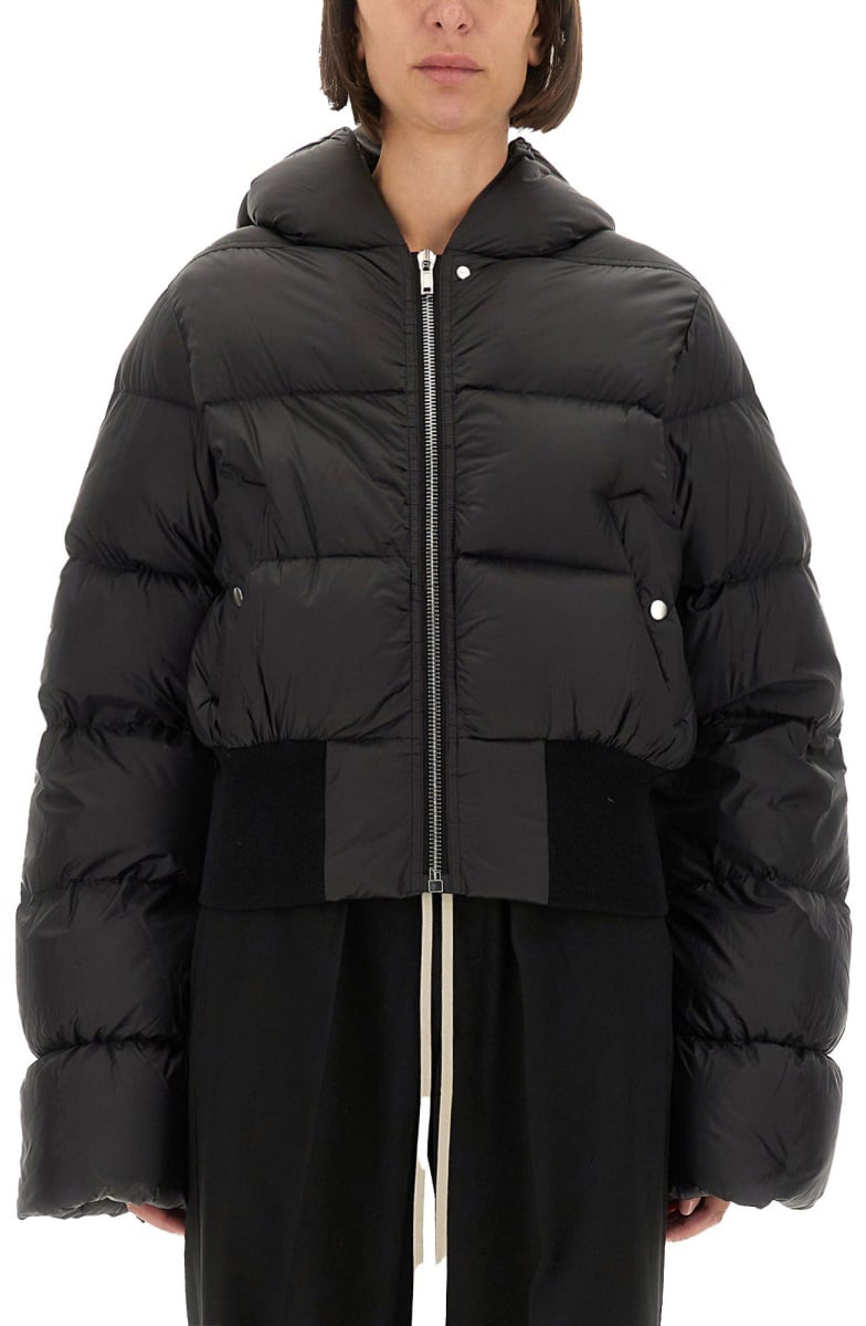Rick Owens DOWN JACKET WITH HOOD Zwart