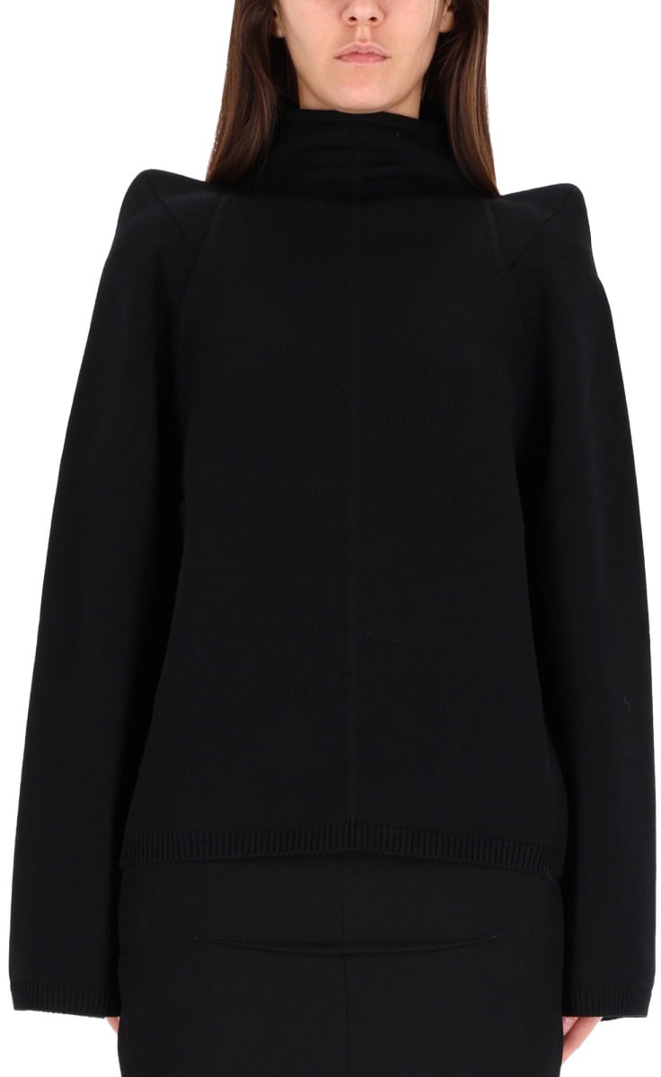 Rick Owens WOOL TOP SWEATER Zwart