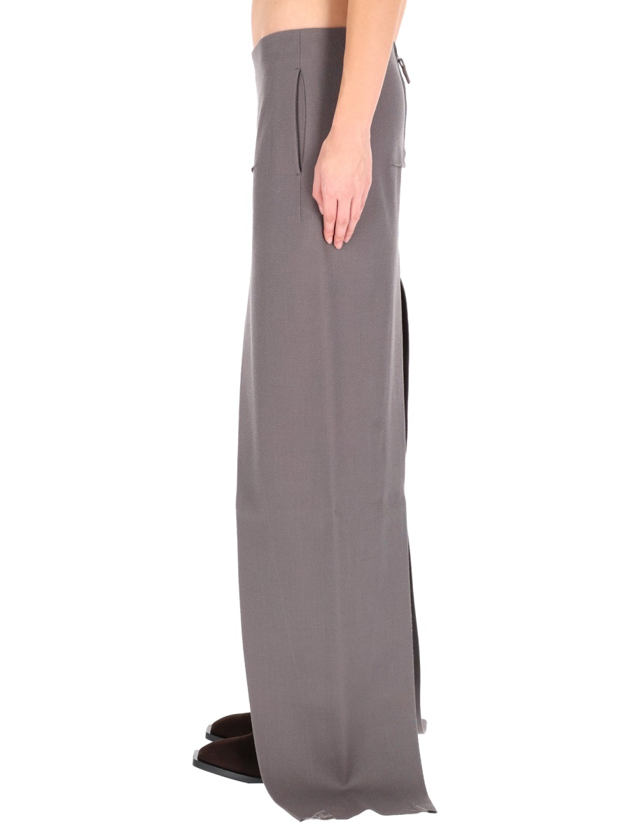Rick Owens LONG SKIRT WITH CENTER SLITS Grijs