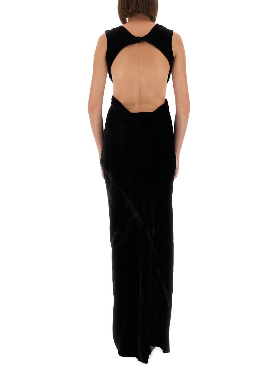 Rick Owens DRESS WITH OPEN BACK Zwart