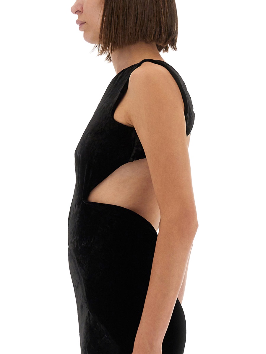 Rick Owens DRESS WITH OPEN BACK Zwart