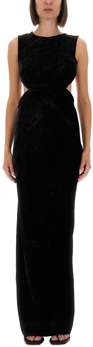 Rick Owens DRESS WITH OPEN BACK Zwart