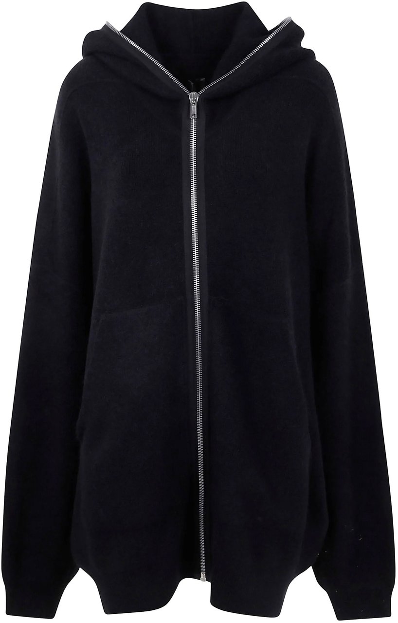 Rick Owens Gimp Relaxed Fit Zip Hoodie Zwart
