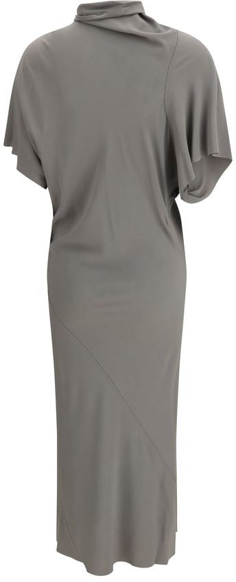 Rick Owens Gray Acetate Casual Dress Grijs
