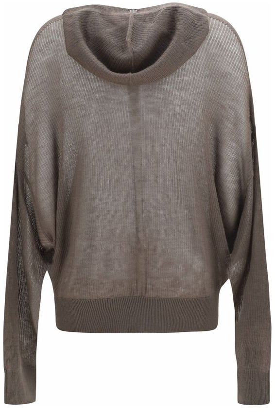 Rick Owens Gray Cashmere Hoodie Grijs