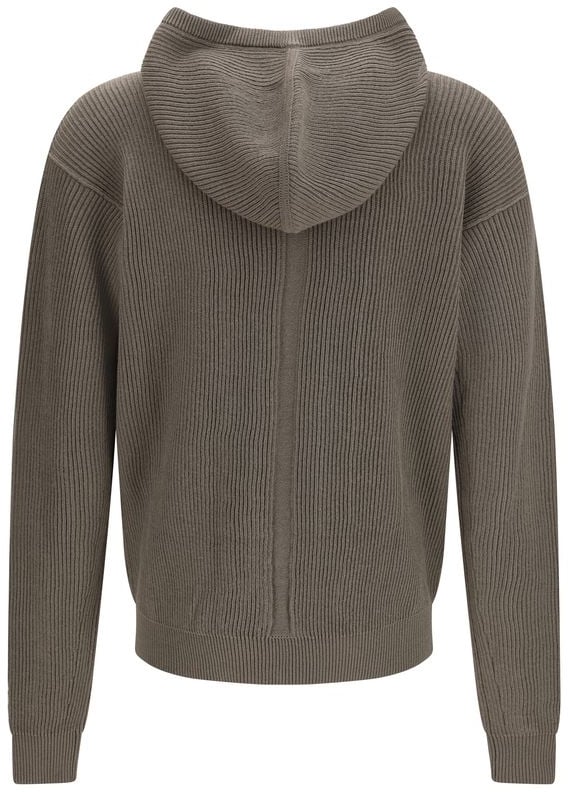Rick Owens Gray Wool Oves Aries Hoodie Grijs