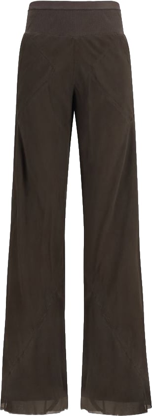 Rick Owens Brown Silk Casual Pants Bruin