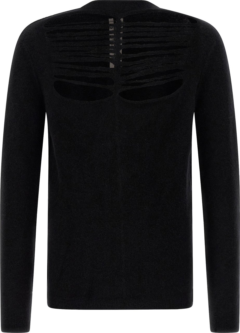Rick Owens Black Wool Cardigan Zwart