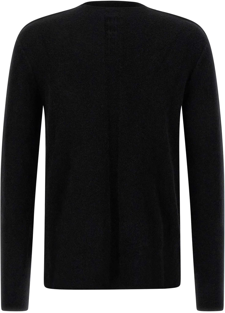 Rick Owens Black Wool Cardigan Zwart