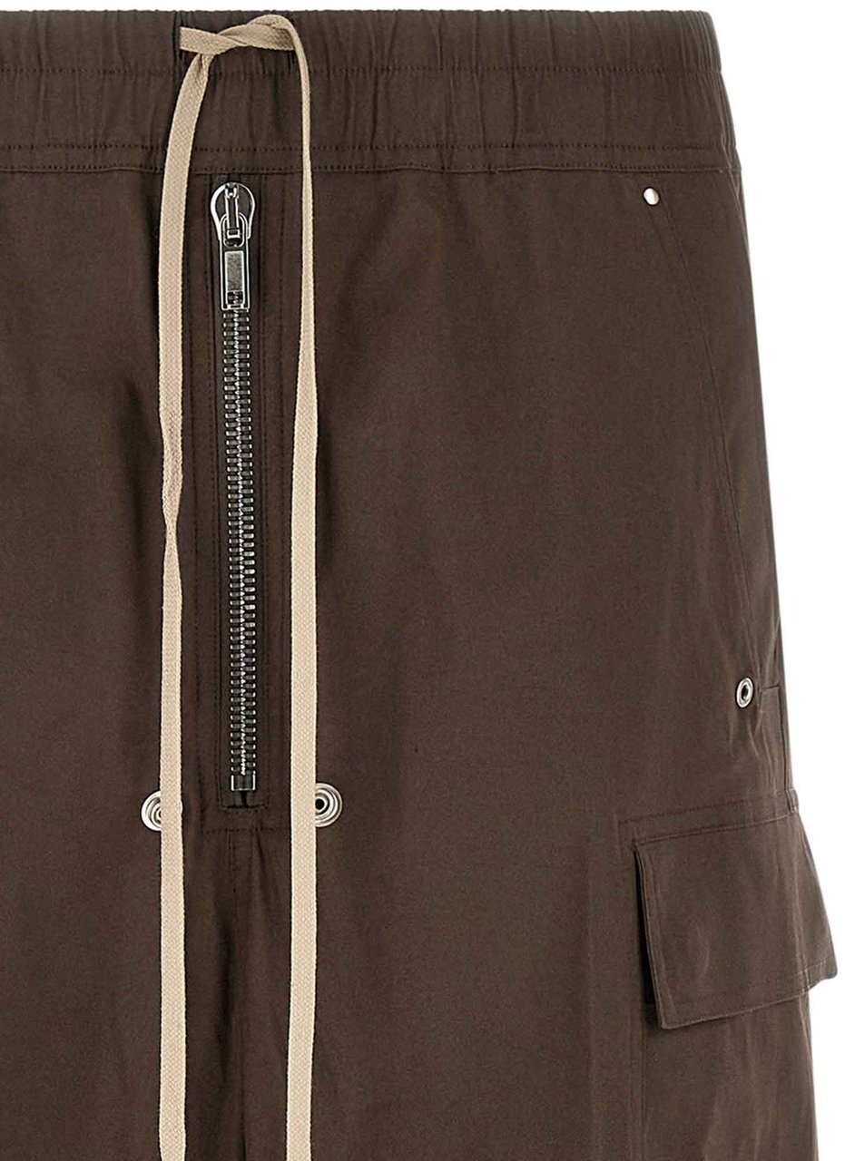 Rick Owens Brown Cotton Cargo Pants Bruin