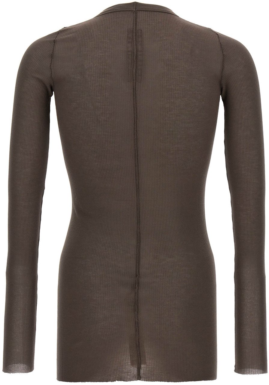 Rick Owens Gray Viscose T-Shirt Zwart