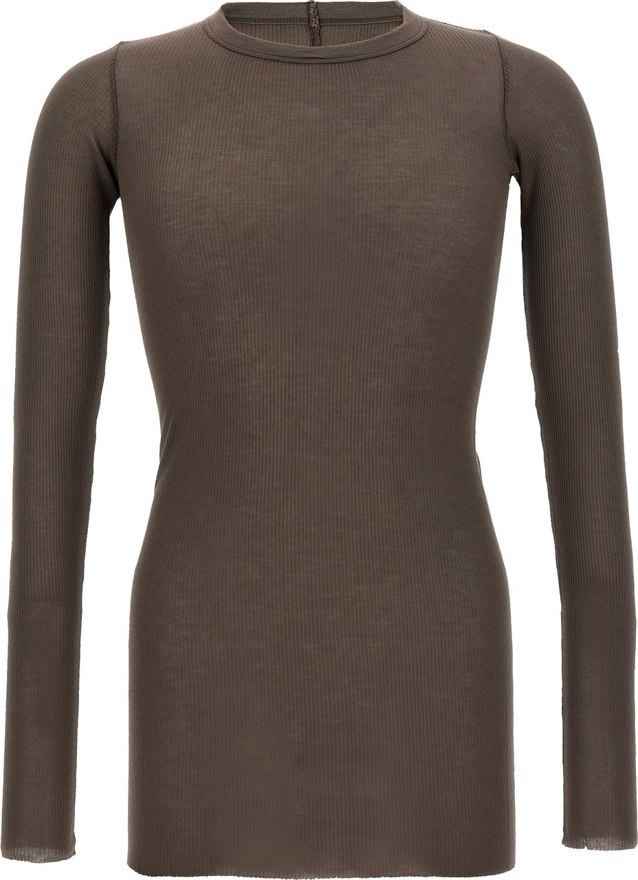 Rick Owens Gray Viscose T-Shirt Zwart