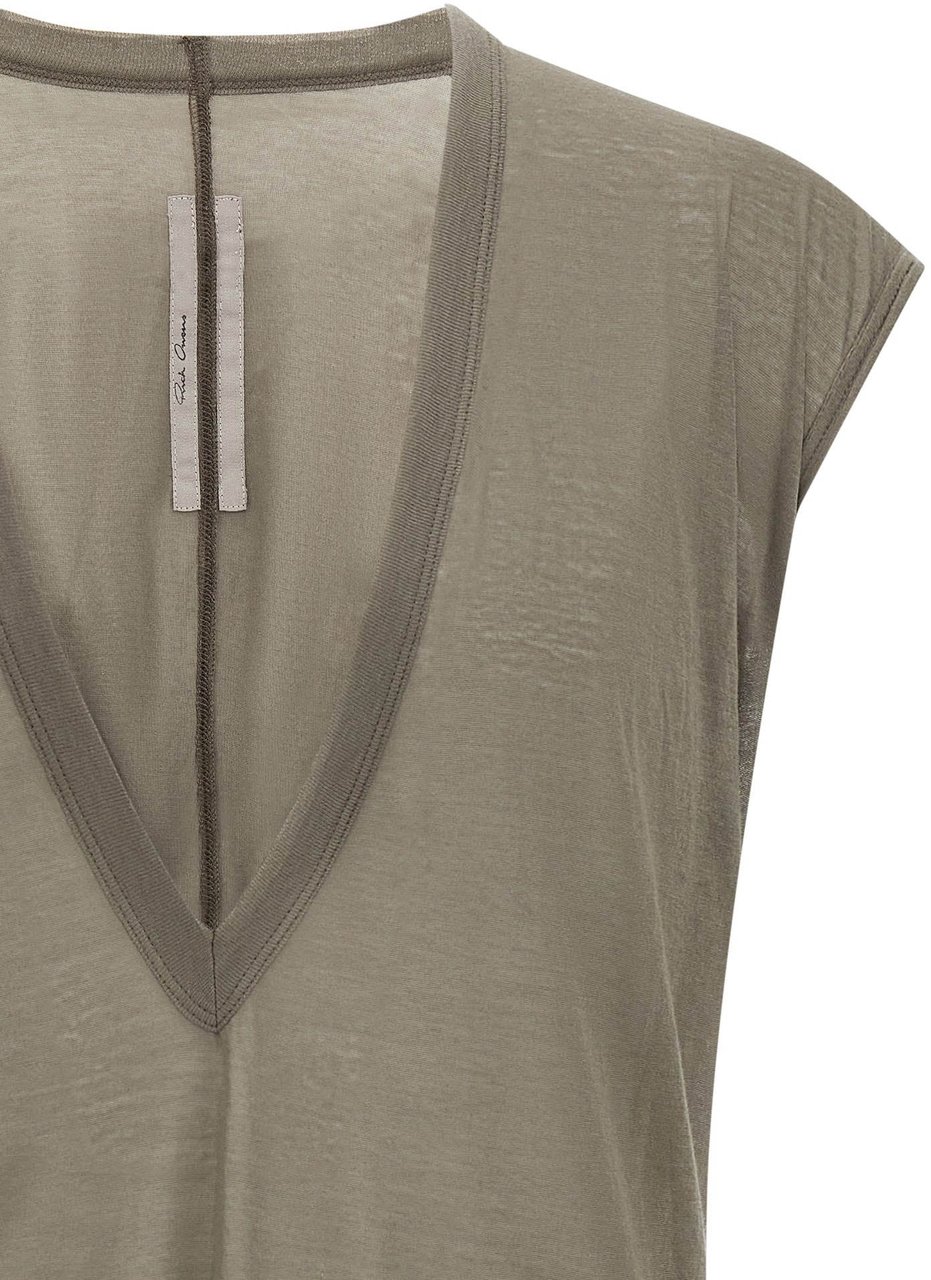 Rick Owens Gray Cotton T-Shirt Grijs