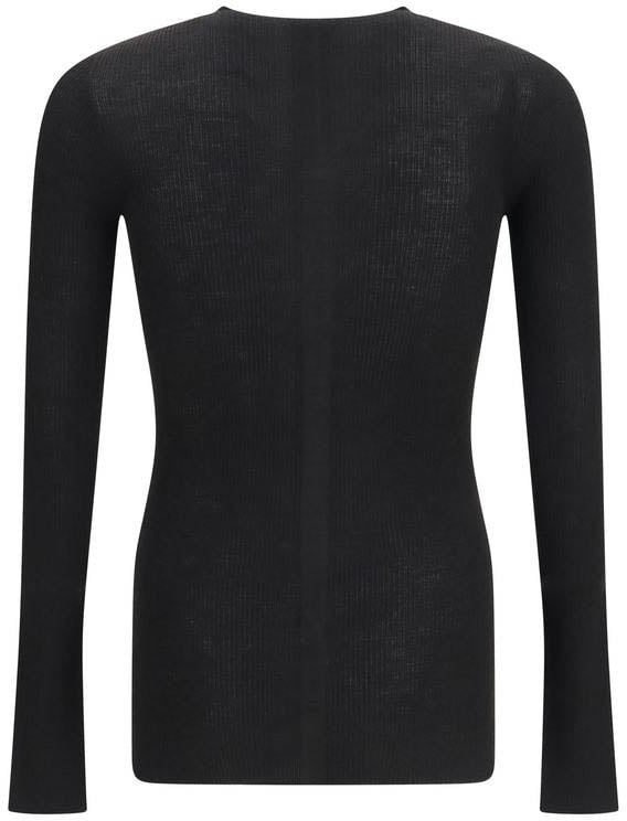 Rick Owens Black Wool Oves Aries Sweatshirt Zwart