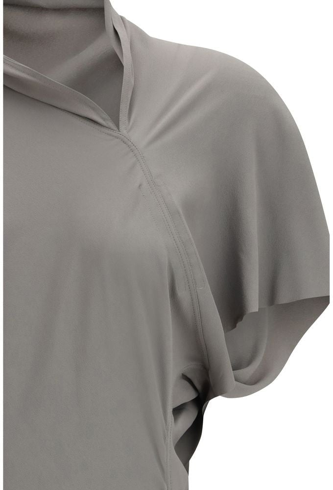Rick Owens Gray Acetate Casual Dress Grijs