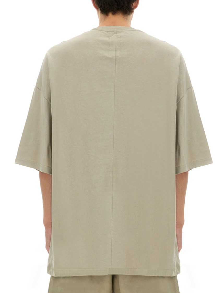Rick Owens Relaxed Fit Cotton Tee With Contrasting Text Neutraal