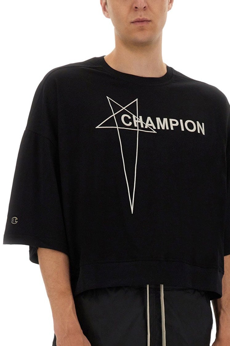 Rick Owens Tommy Cropped T-Shirt Zwart