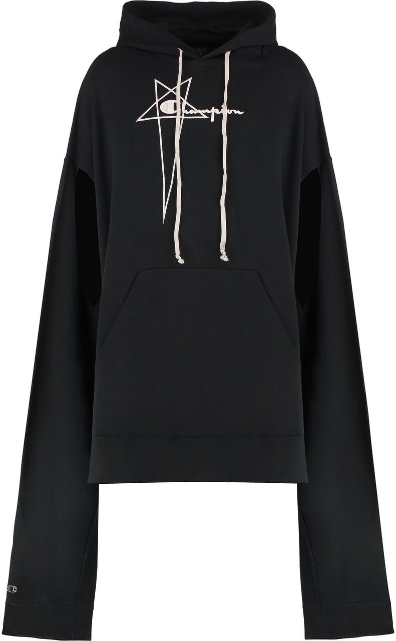 Rick Owens Rick Owens x Champion - Flyproof Tunic hooded sweatshirt Zwart