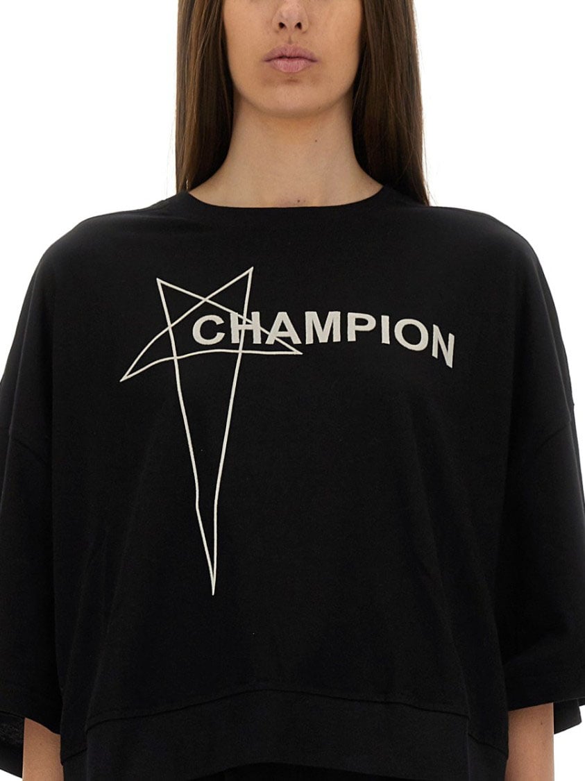 Rick Owens Cropped "Tommy T" T-Shirt Zwart