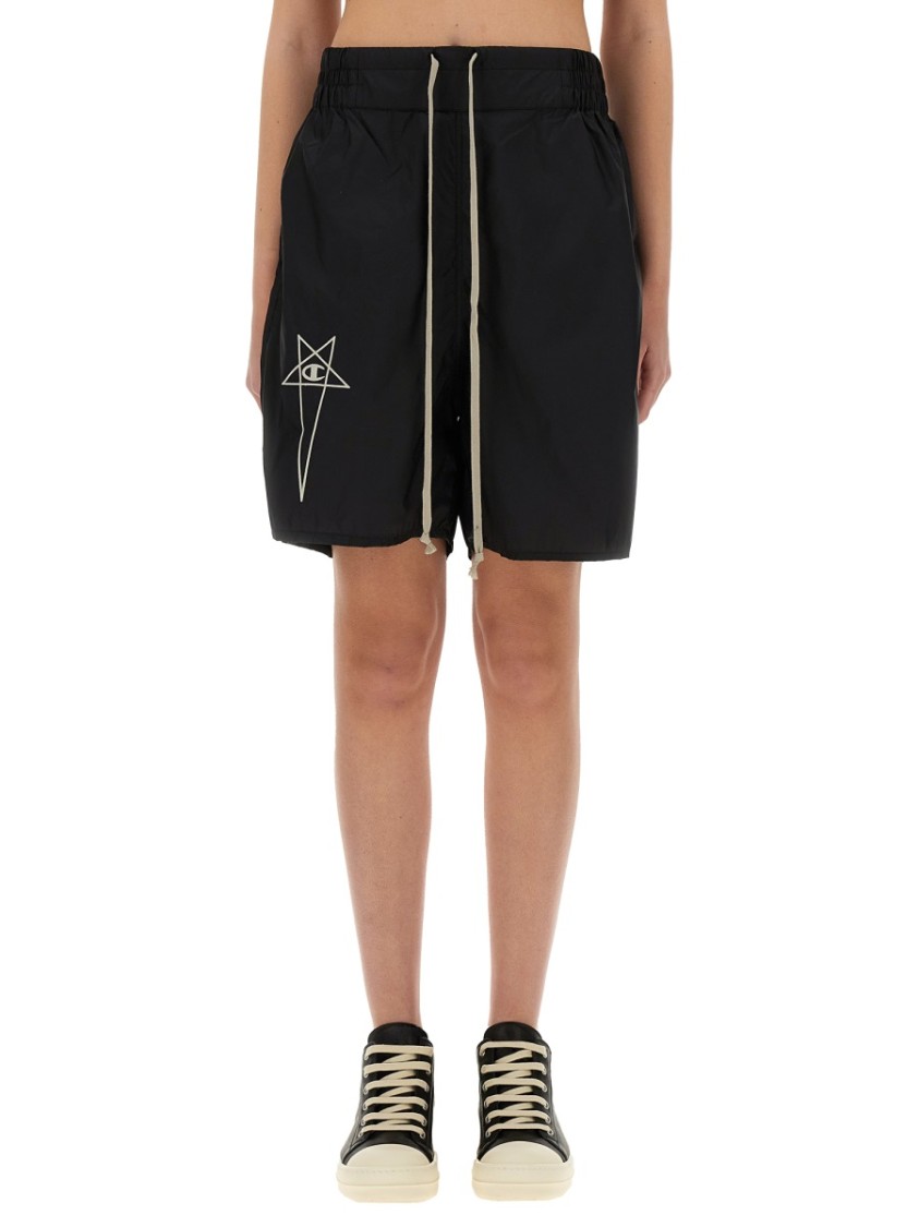 Rick Owens Relaxed-Fit Knee-Length Shorts Zwart