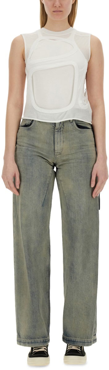 Rick Owens DRKSHDW TOP CUT OUT Wit