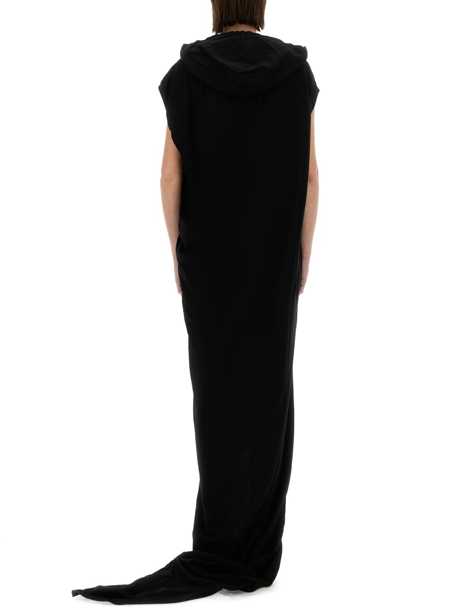 Rick Owens DRKSHDW LONG DRESS WITH HOOD Zwart