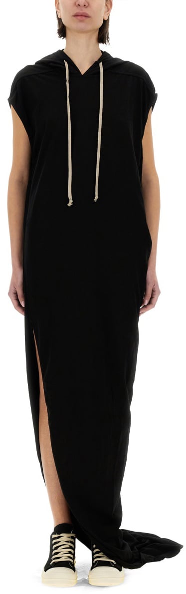 Rick Owens DRKSHDW LONG DRESS WITH HOOD Zwart