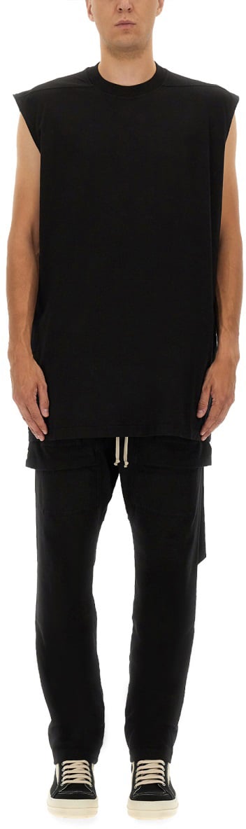 Rick Owens DRKSHDW "TARP T" PLUSH T-SHIRT Zwart