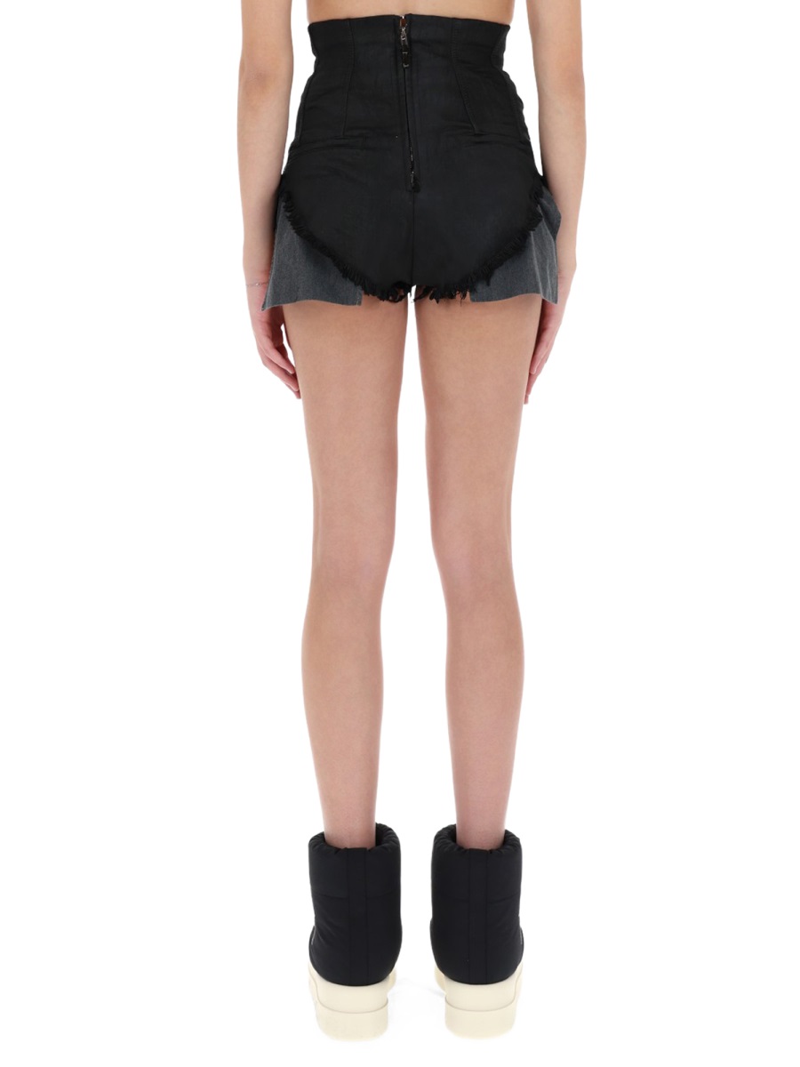 Rick Owens DRKSHDW "DIRT CUTOFF" SHORTS Zwart