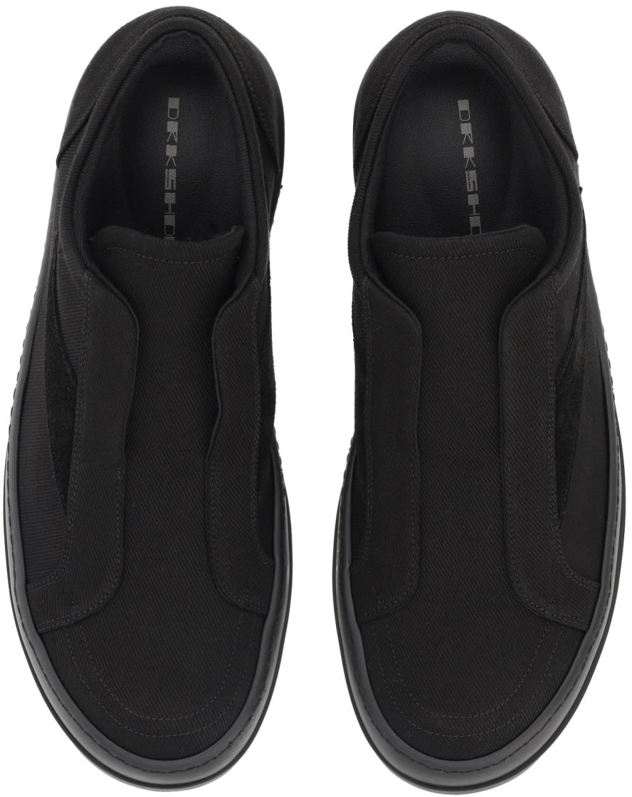 Rick Owens DRKSHDW "LACELESS VINTAGE SNEAKS" SNEAKER Zwart