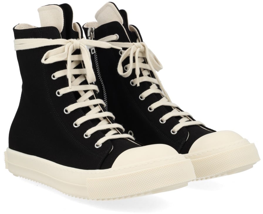 Rick Owens DRKSHDW HIGH DENIM SNEAKER Zwart