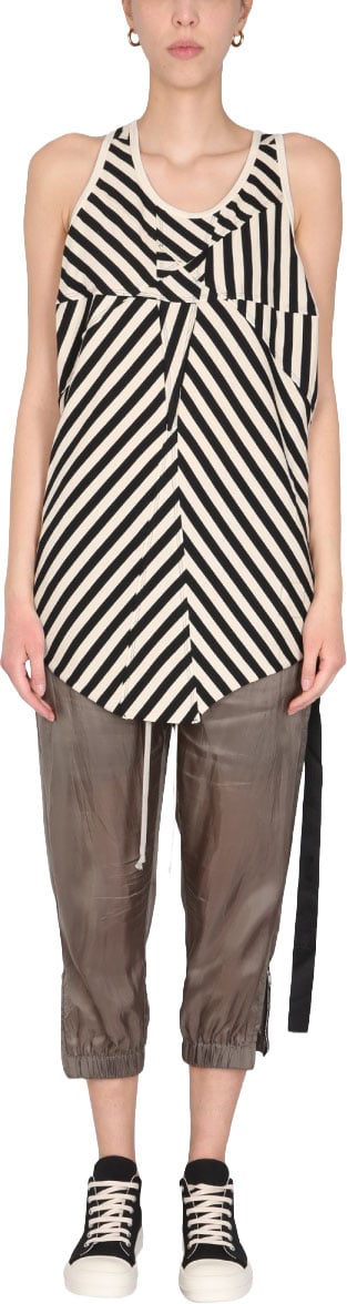 Rick Owens DRKSHDW Geometric Print Sleeveless Tank Top Neutraal
