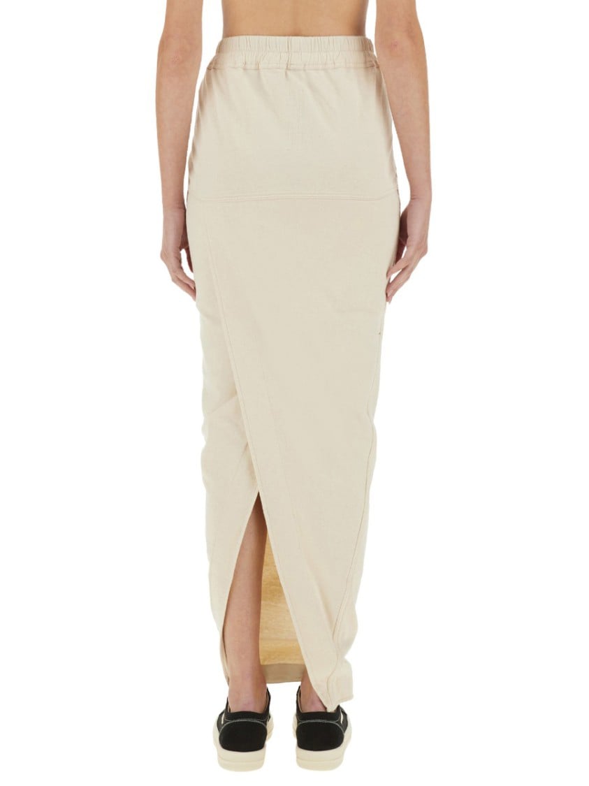 Rick Owens DRKSHDW "Pillar" Maxi Skirt Neutraal