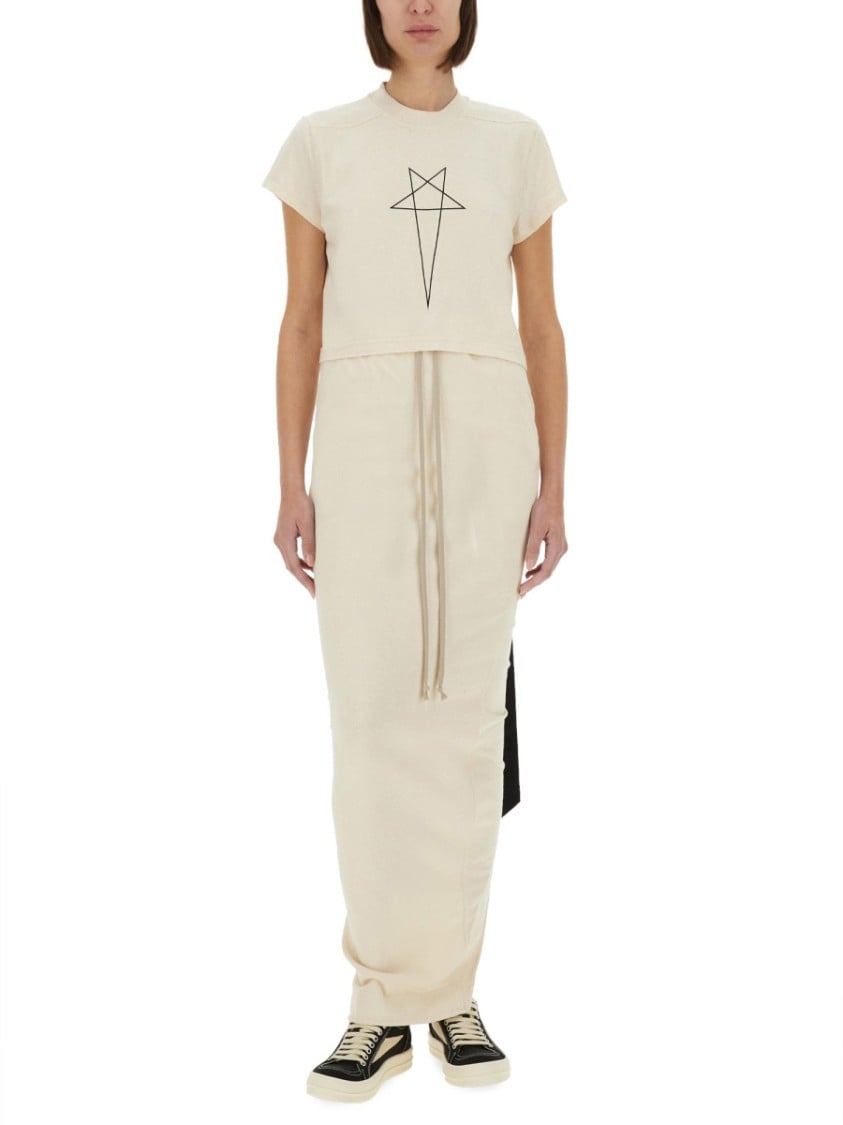 Rick Owens DRKSHDW "Pillar" Maxi Skirt Neutraal