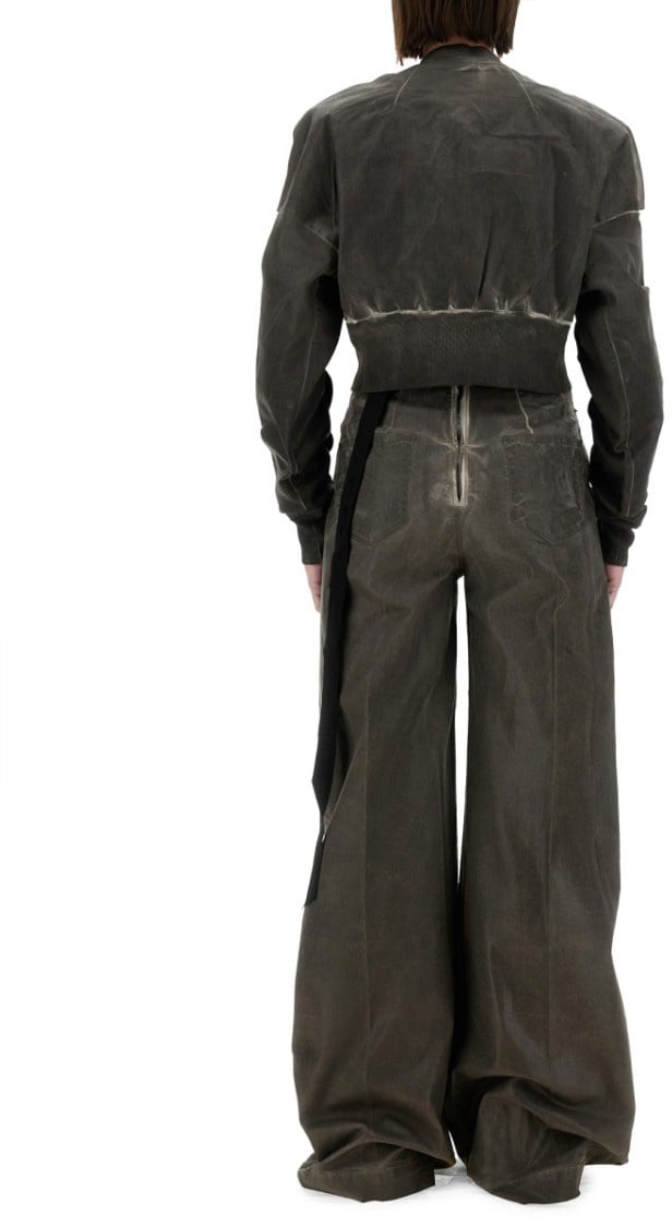 Rick Owens DRKSHDW "Flight Jkt" Cropped Bomber Jacket Grijs