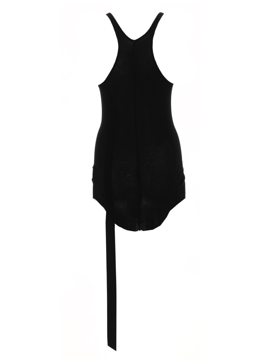 Rick Owens DRKSHDW Black Racer Cotton Fitted Tank Top Zwart