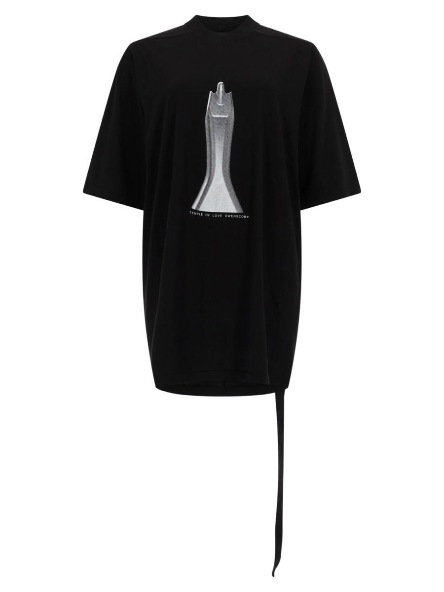 Rick Owens DRKSHDW Jumbo Ss Silver Graphic T-Shirt Zwart